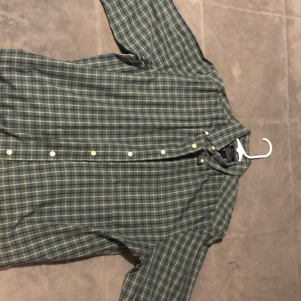 Saddlebred long sleeve green plaid button down